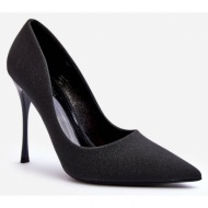  black glittering tiberon high heels