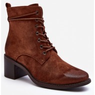 women`s lace-up low-heeled shoes, brown serellia