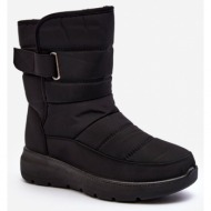  women`s insulated velcro snow boots black jawora