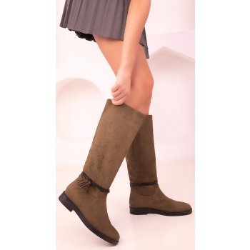soho khaki women`s suede boots 18509 σε προσφορά