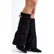  women`s over-the-knee boots with high heels black portora