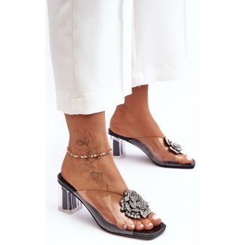 transparent high-heeled flip-flops with σε προσφορά