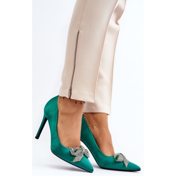 green fairine high heels with bow σε προσφορά