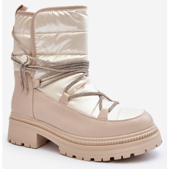 beige women`s snow boots with σε προσφορά