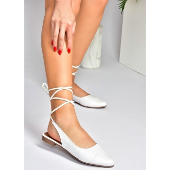 fox shoes white women`s tie ankle flats σε προσφορά