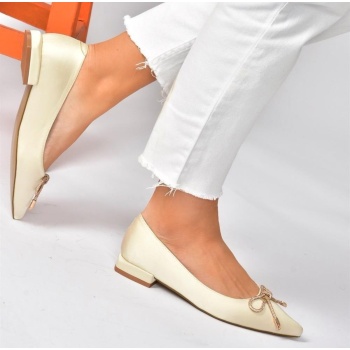 fox shoes beige satin fabric women`s σε προσφορά