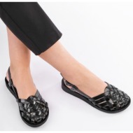  marjin women`s genuine leather sandals with eva sole nifat black