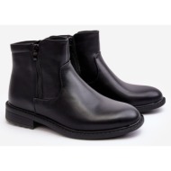  men`s zipper bottom boots black brosta