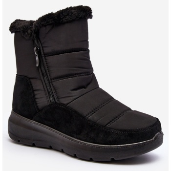 women`s snow boots with fur black σε προσφορά