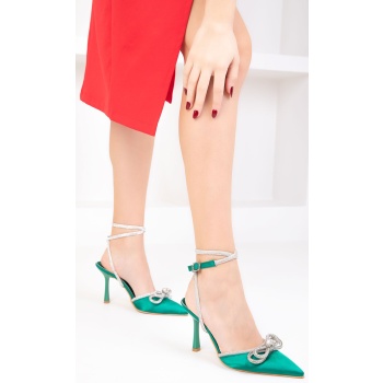 soho women`s green satin classic heeled σε προσφορά