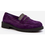  women`s embellished purple loafers by dananei