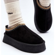  slippers with thick eco-suede sole, black sylva
