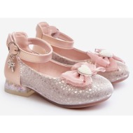  children`s ballerinas with a bow in pink color nanthea