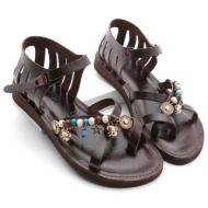  marjin women`s leather eva sole flip-flops daily sandals kitaz brown