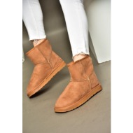  fox shoes r612026502 tan women`s boots with suede and pile inside