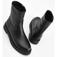  marjin women`s genuine leather thick sole daily boots zervas black.