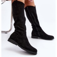  women`s openwork barski boots, black