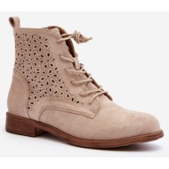  s.barski women`s patterned ankle boots, light beige