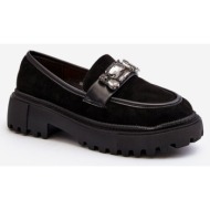  women`s loafers with decorative belt black nancille
