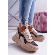  women`s sports shoes on the platform lu boo beige