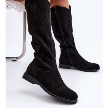 women`s openwork boots barski black σε προσφορά