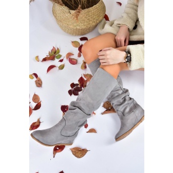 fox shoes women`s gray suede boots with σε προσφορά
