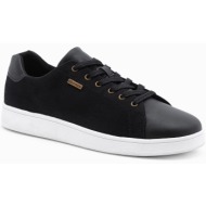  ombre men`s combined material sneakers shoes - black