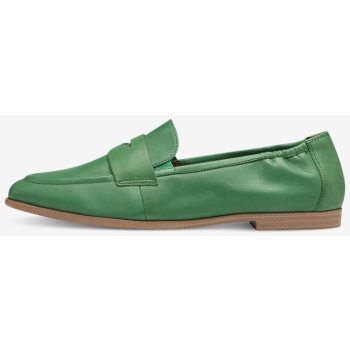 tamaris women`s green leather loafers  σε προσφορά