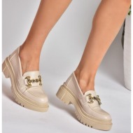  fox shoes p6520343009 beige thick soled women`s casual shoes p652034300