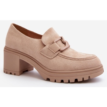 beige suede finley shoes with massive σε προσφορά