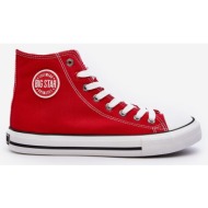  women`s classic high sneakers big star red