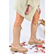  fox shoes women`s nude lace-up casual boots