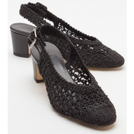  luvishoes lopa women`s black knitted heeled shoes