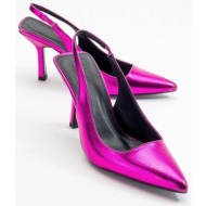  luvishoes ferry fuchsia metallic women`s heeled shoes