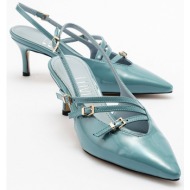  luvishoes magra blue patent leather women`s heeled shoes