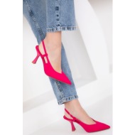  soho women`s fuchsia matte satin classic heeled shoes 18821