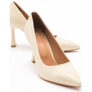  luvishoes forest ecru-beige skin women`s heeled shoes