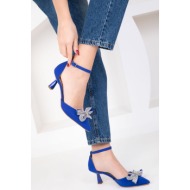  soho sax blue matte satin women`s classic heeled shoes 18817