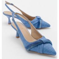  luvishoes folvo women`s jeans blue heeled shoes
