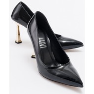  luvishoes merlot women`s black patent leather heeled shoes