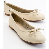  luvishoes 01 women`s flat shoes with beige genuine leather ecru.