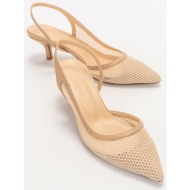  luvishoes women`s hazy beige heeled shoes