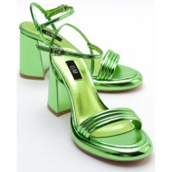  luvishoes posse women`s green metallic heeled shoes
