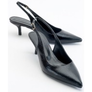  luvishoes value women`s black patterned heels shoes