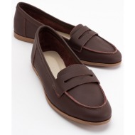  luvishoes f02 brown skin women`s flats from genuine leather.