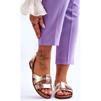 comfortable leather sandals gold kayla σε προσφορά