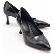  luvishoes women`s pedra black patent leather heeled shoes