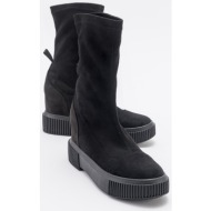  luvishoes 3042 black suede women`s wedge heel boots