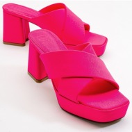  luvishoes lowa fuchsia women`s heeled slippers