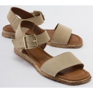  luvishoes 713 women`s genuine leather beige suede sandals